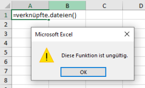 Zum Vergrößern bitte auf das Bild klicken Funktion kann nicht direkt in Zelle eingegeben werden