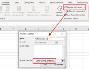 Zum Vergrößern bitte auf das Bild klicken Einen neuen Namen definieren