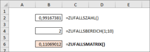Zum Vergrößern bitte auf das Bild klicken Neue Funktion: ZUFALLSMATRIX