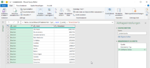Zum Vergrößern bitte auf das Bild klicken Die gefilterte Länderliste