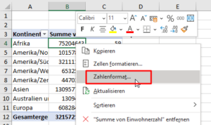 Zum Vergrößern bitte auf das Bild klicken Zahlenformat anpassen