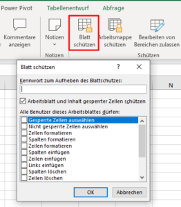 Zum Vergrößern bitte auf das Bild klicken Optionen für den Blattschutz helfen nicht weiter
