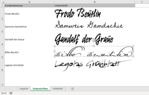 Zum Vergrößern bitte auf das Bild klicken Die Unterschriftenliste