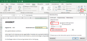 Zum Vergrößern bitte auf das Bild klicken Datenüberprüfung einrichten