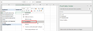Zum Vergrößern bitte auf das Bild klicken Pivot-Tabelle aktualisieren