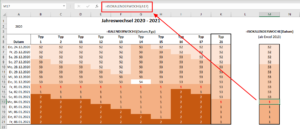Zum Vergrößern bitte auf das Bild klicken Funktion ISOKALENDERWOCHE (ab Excel 2013)