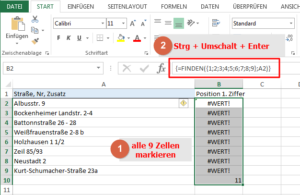 Zum Vergrößern bitte auf das Bild klicken FINDEN als Array (alle anderen Excel-Versionen)