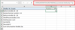 Zum Vergrößern bitte auf das Bild klicken Allererste Position mit MIN-Funktion
