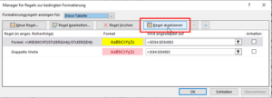 Zum Vergrößern bitte Bild anklicken Formatierungsregel duplizieren
