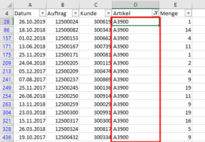 Zum Vergrößern bitte Bild anklicken Gefilterte Liste