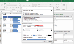 Zum Vergrößern bitte auf das Bild klicken Formatierungsregel: Nur Balken anzeigen