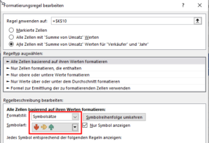 Zum Vergrößern bitte auf das Bild klicken Zuerst den Symbolsatz auswählen