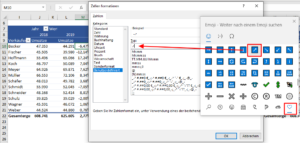 Zum Vergrößern bitte auf das Bild klicken Mit Windows+Punkt ein Symbolfenster einblenden