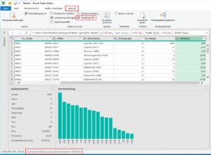 Das Spaltenprofil aktivieren