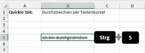 Durchstreichen mit Strg+5
