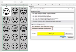 Zum Vergrößern bitte auf das Bild klicken Ein bedingte Formatierungsregel
