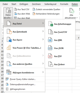 Zum Vergrößern bitte auf das Bild klicken Keine Möglichkeit für den Import mehrerer Tabellen