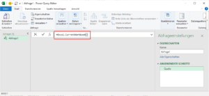 Zum Vergrößern bitte auf das Bild klicken Die benötigte M-Funktion in der Bearbeitungsleiste eingeben