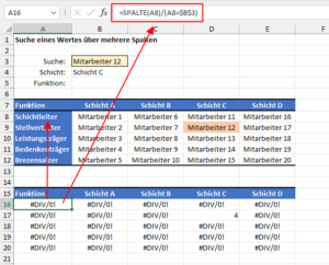 Zum Vergrößern bitte auf das Bild klicken Eine Hilfstabelle sorgt für mehr Transparenz