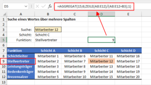 Zum Vergrößern bitte auf das Bild klicken Ohne Subtraktion wird die absolute Zeilennummer geliefert
