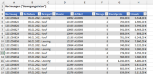 Rechnungen (Bewegungsdatn)