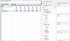 PivotTable nach Regionen