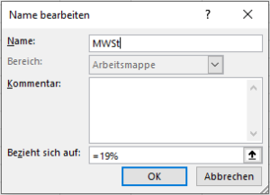 Zum Vergrößern bitte Bild anklicken Ein Name für den Mehrwertsteuersatz