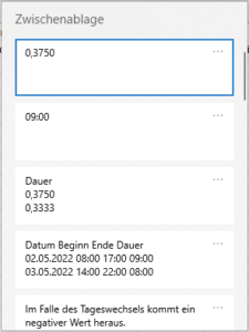 Zum Vergrößern bitte Bild anklicken Mit Windows+V den Verlauf aufrufen