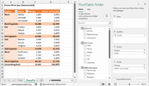 Zum Vergrößern bitte auf das Bild klicken Die gleiche Auswertung mit Power Pivot