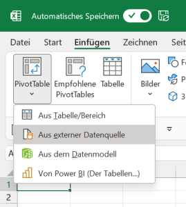 Pivot-Tabelle aus externer Datenquelle