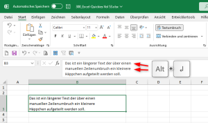 Zum Vergrößern bitte Bild anklicken Manuell eingefügte Textumbrüche