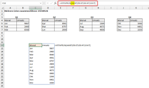 Zum Vergrößern bitte auf das Bild klicken Nur das erste Array umfasst die Überschriftenzeile