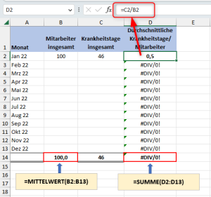 Zum Vergrößern bitte auf das Bild klicken Der Fehler verschwindet nur bei gefüllten Zellen