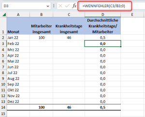 Zum Vergrößern bitte auf das Bild klicken Eleganter geht es mit WENNFEHLER