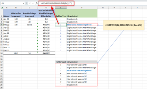 Zum Vergrößern bitte auf das Bild klicken Hinweistexte aus einer Referenztabelle