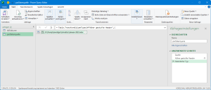 Die Parameterzelle in Power Query geladen