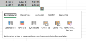 Schnellanalyse-Fenster
