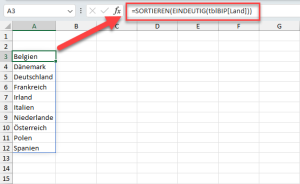 Zum Vergrößern bitte auf das Bild klicken Die eindeutige Liste aller Länder