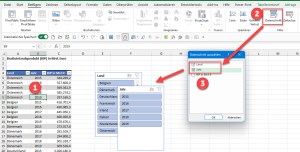 Zum Vergrößern bitte auf das Bild klicken Zwei Datenschnitte für die intelligente Quelltabelle