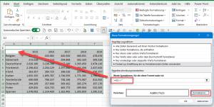 Zum Vergrößern bitte auf das Bild klicken Bedingte Formatierung anlegen