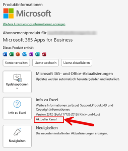 Infos zum eigenen Updatekanal