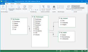 Zum Vergrößern bitte auf das Bild klicken Die Beziehungen im Datenmodell