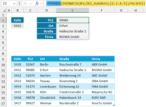 Mit der Funktion MTRANS die anzuzeigenden Daten um 90° drehen