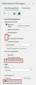 Zum Vergrößern bitte auf das Bild klicken Beschriftungsoptionen anpassen