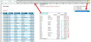 Zum Vergrößern bitte auf das Bild klicken Beispiel 3: Zwei Funktionen im Einsatz. SUMME und PROZENTVON