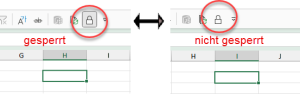 Zum Vergrößern bitte Bild anklicken Ist die Zelle gesperrt oder nicht?