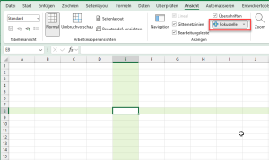 Zum Vergrößern bitte auf das Bild klicken Die neue Funktion Fokuszelle im Ansicht-Menü