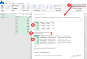 Zusammenführen der  ersten mit der zweiten Abfrage