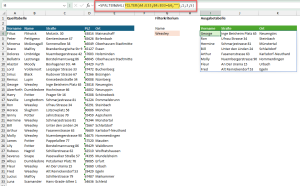 SPALTENWAHL und FILTER werden kombiniert
