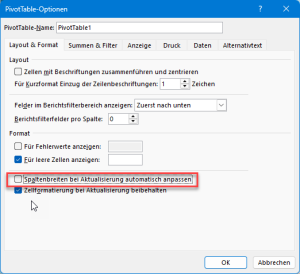 Zum Vergrößern bitte auf das Bild klicken Spaltenbreiten werden nicht mehr automatisch angepasst